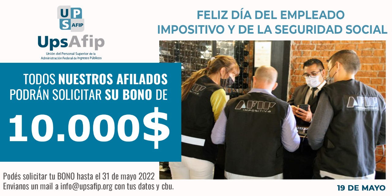 Solicitá tu bono de 10.000 $ hasta el 31 de mayo