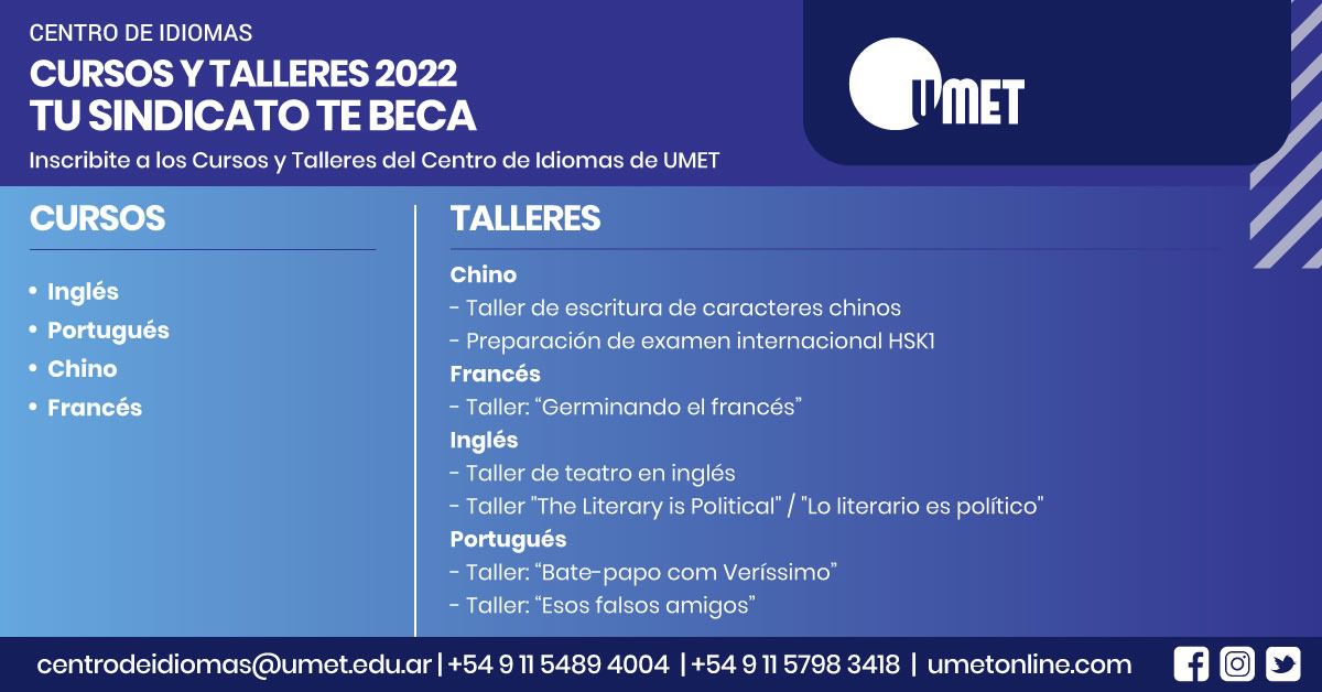 Nuevo beneficio: Inscribite a Cursos y Talleres del Centro de Idiomas de UMET con descuentos para afiliados de UPSAFIP