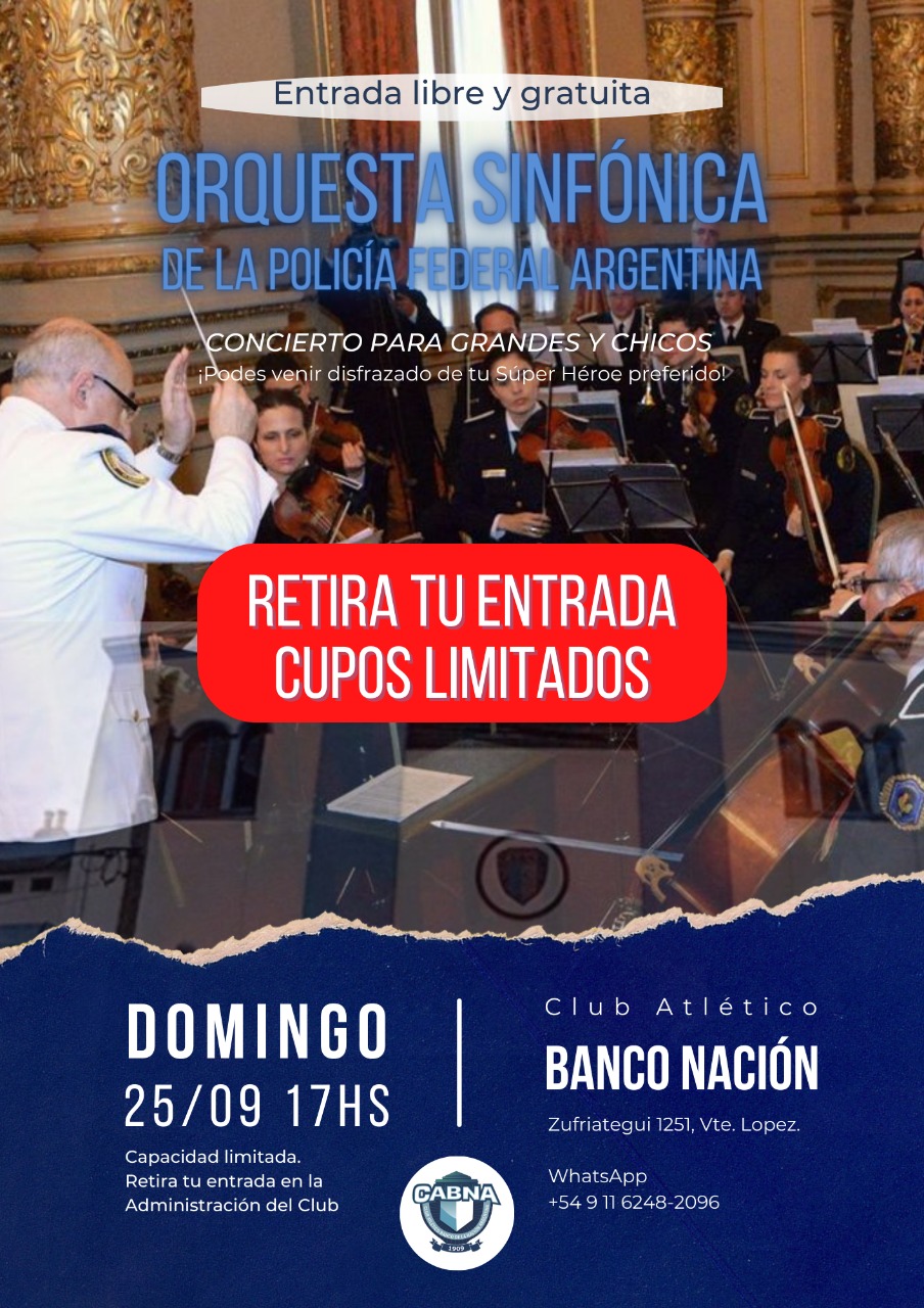 Domingo 25 de setiembre 17 hs Concierto para Grandes y Chicos