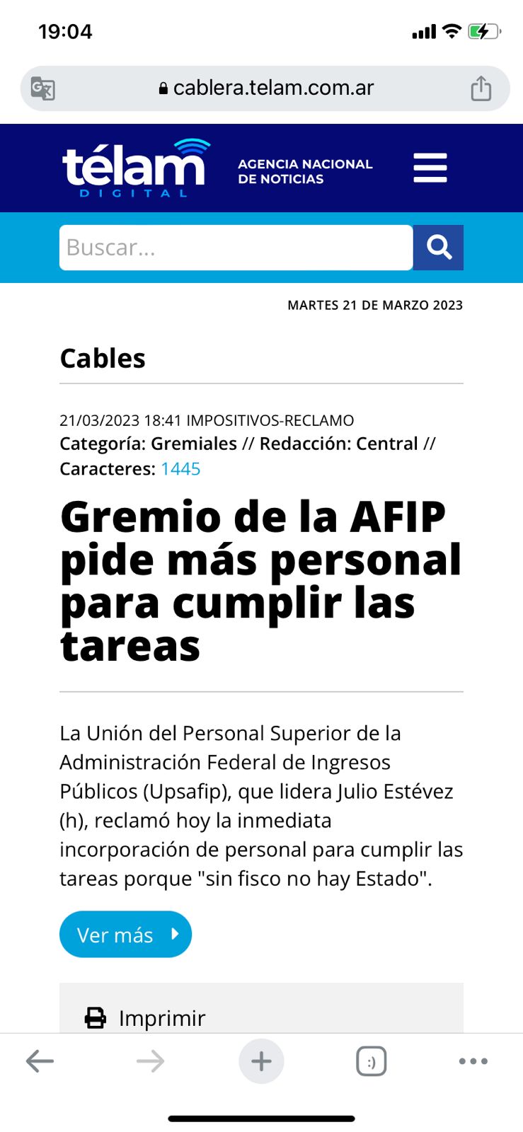 UPSAFIP pide más personal para cumplir las tareas