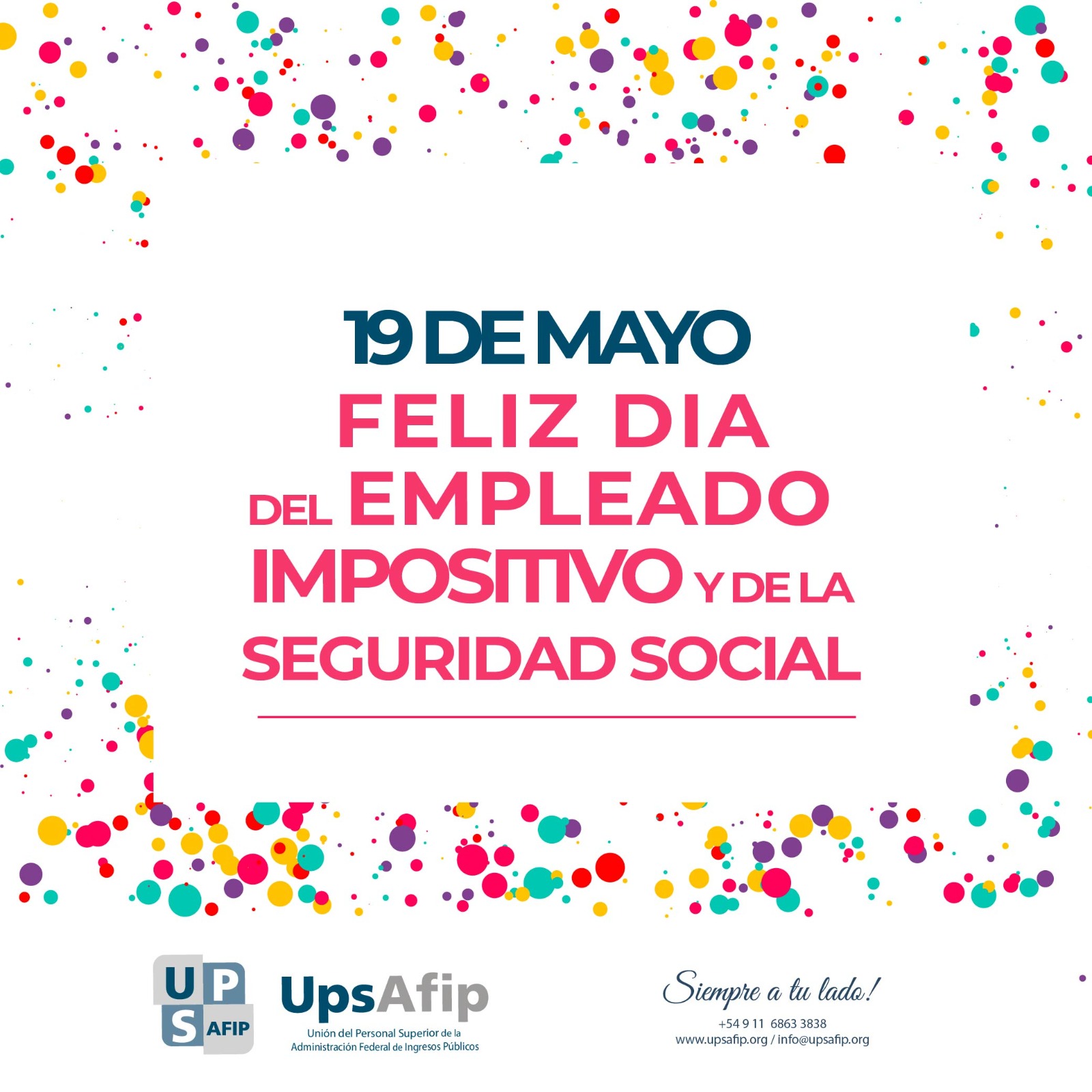 19 de mayo: FELIZ DÍA DEL EMPLEADO IMPOSITIVO Y DE LA SEGURIDAD SOCIAL