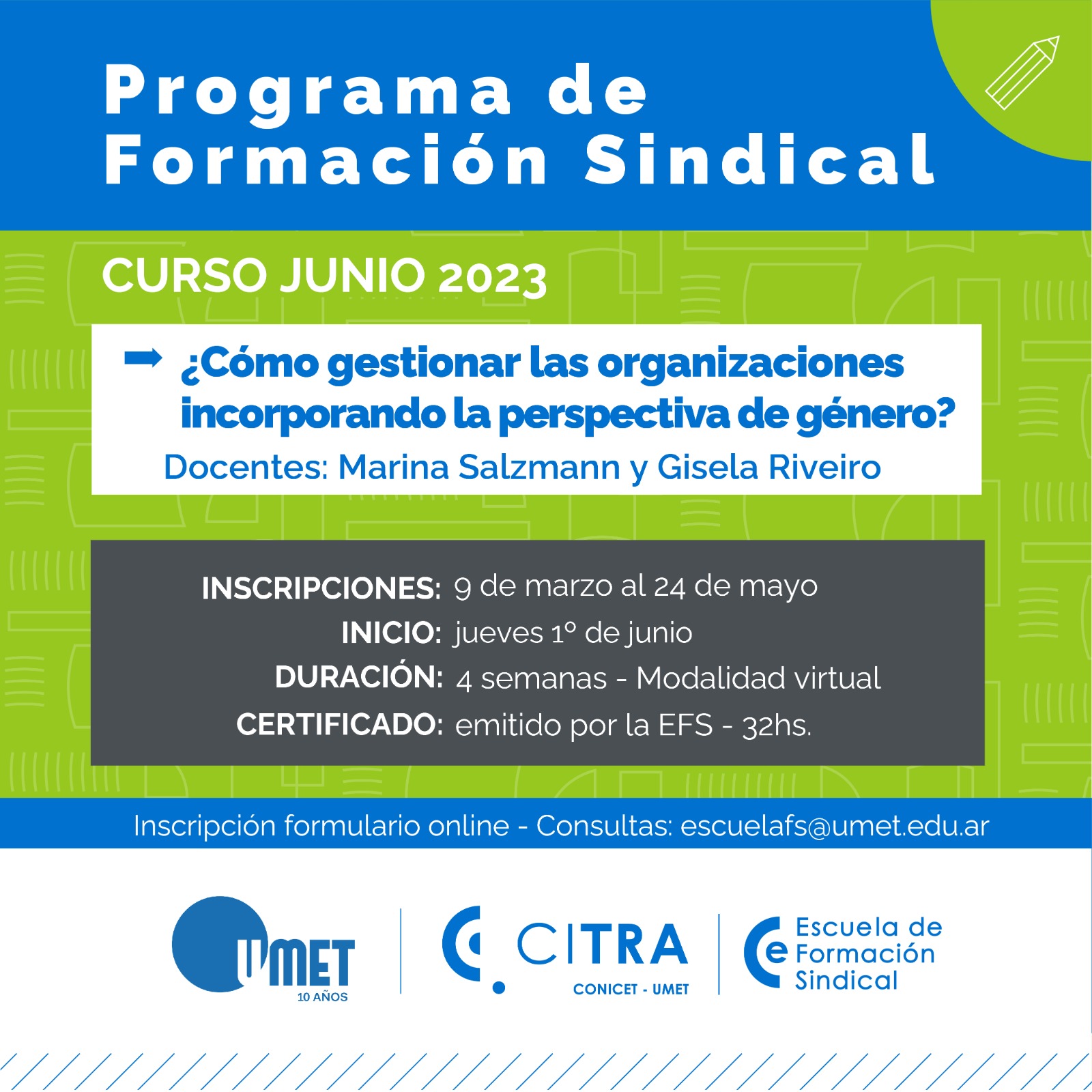 Programa de formación en UMET: Incorporar la perspectiva de género