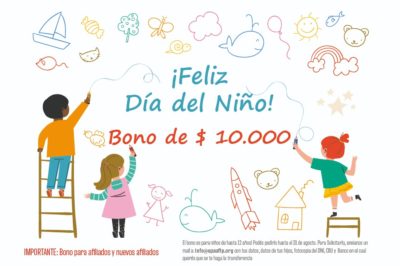 Bono Día del Niño $AR 10.000 para afiliados y  nuevos afiliados