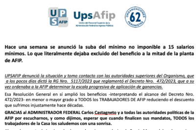 Se ordena a la AFIP determinar la escala progresiva de aplicación de ganancias