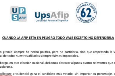 CUANDO LA AFIP ESTA EN PELIGRO TODO VALE EXCEPTO NO DEFENDERLA