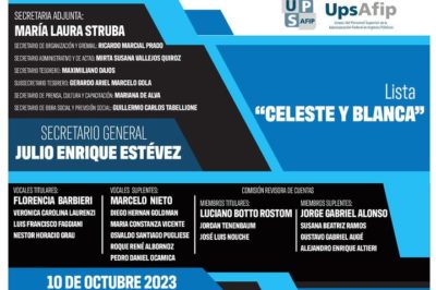 Hoy 20 de noviembre de 2023 empezamos el tercer mandato en UPSAFIP