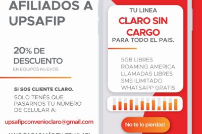 Convenio Claro: sólo para afiliados a UpsAFIP