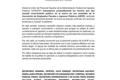 COMUNICADO DE PRENSA