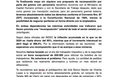 COMUNICADO: RECOMPOSICION SALARIAL