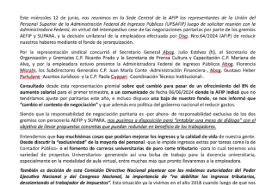 REUNIÓN DE UPSAFIP CON LA ADMINISTRADORA FEDERAL
