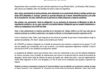 Comunicado: La odisea de los Giles