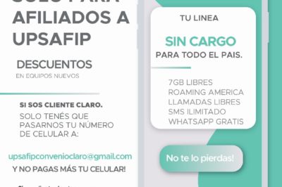 Beneficio: Tu línea móvil sin cargo para todo el país