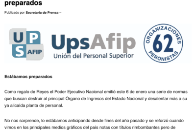 Comunicado del 7 de enero de 2025: Estábamos preparados