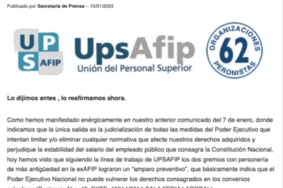 Comunicado del 14 de enero de 2025: Lo dijimos antes, lo reafirmamos ahora.