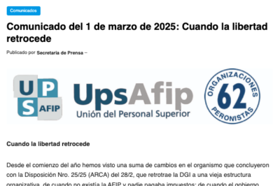 Comunicado del 1 de marzo de 2025: Cuando la libertad retrocede