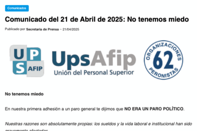 Comunicado del 21 de Abril de 2025: No tenemos miedo